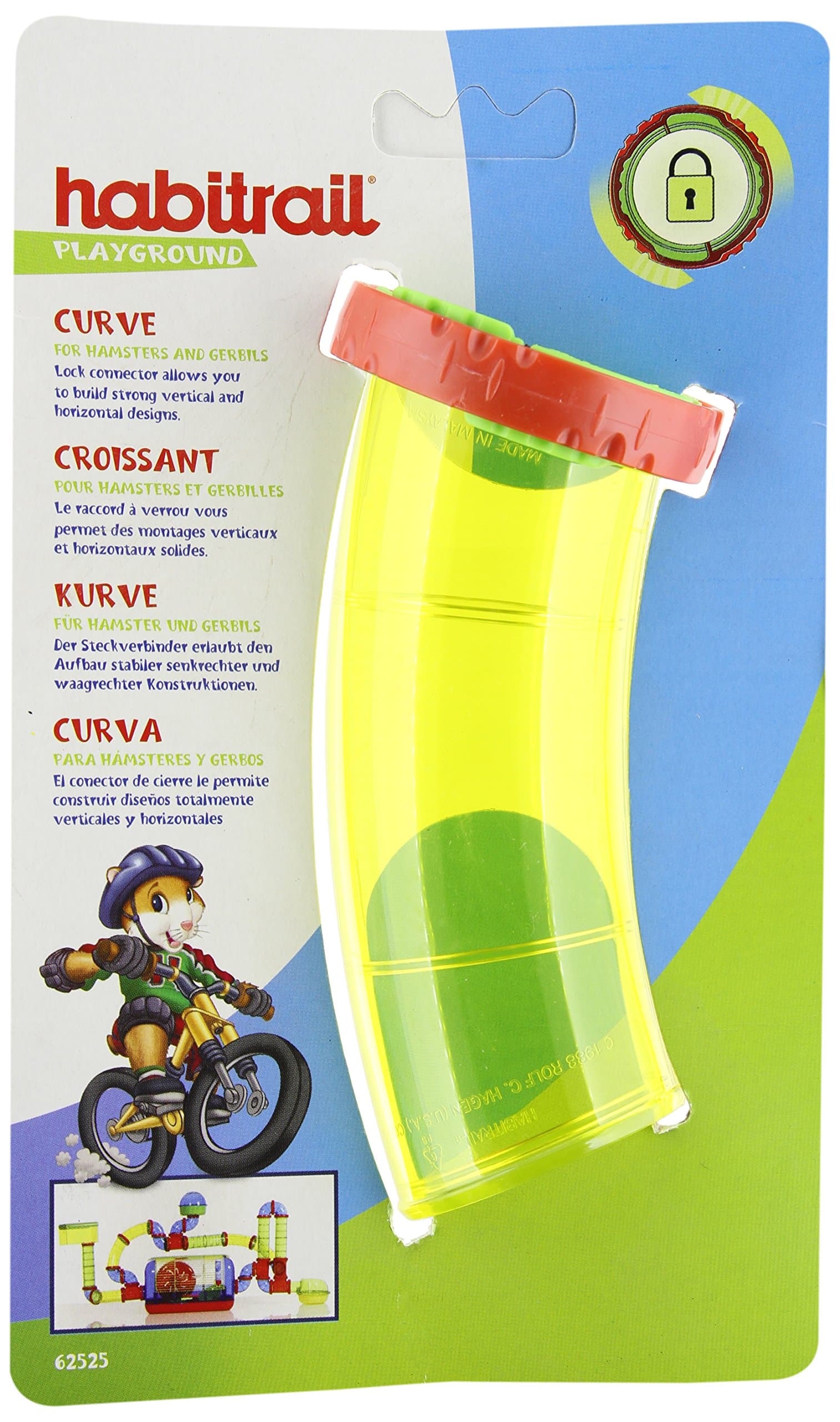 Playground Curve, Hamster Cage Accessories for Small Animal Habitats