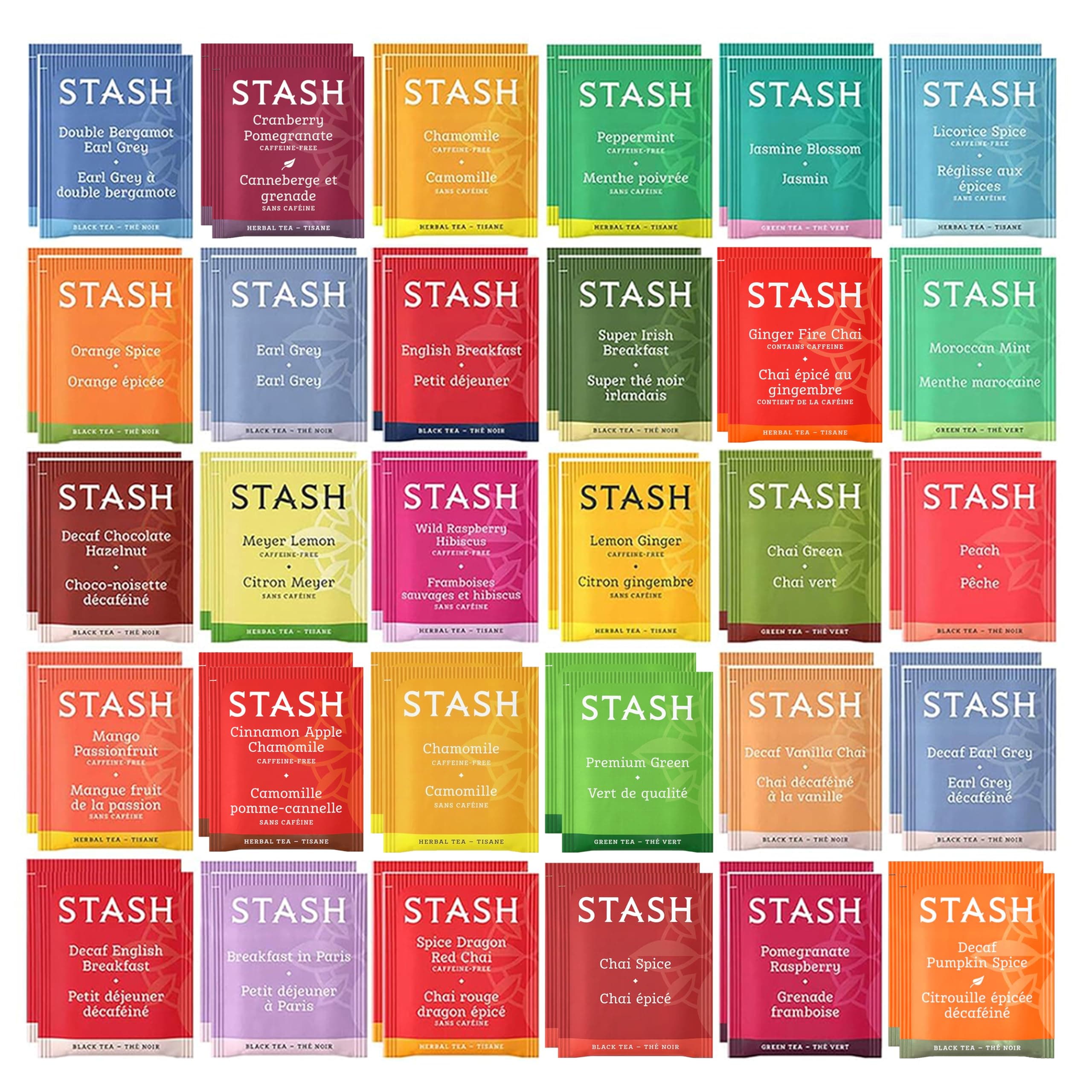 Stash Tea Bags Sampler Assortment Box (52 Count) 30 Different Flavors Gifts for Her Him Women Men Mom Dad Friends Coworkers Family