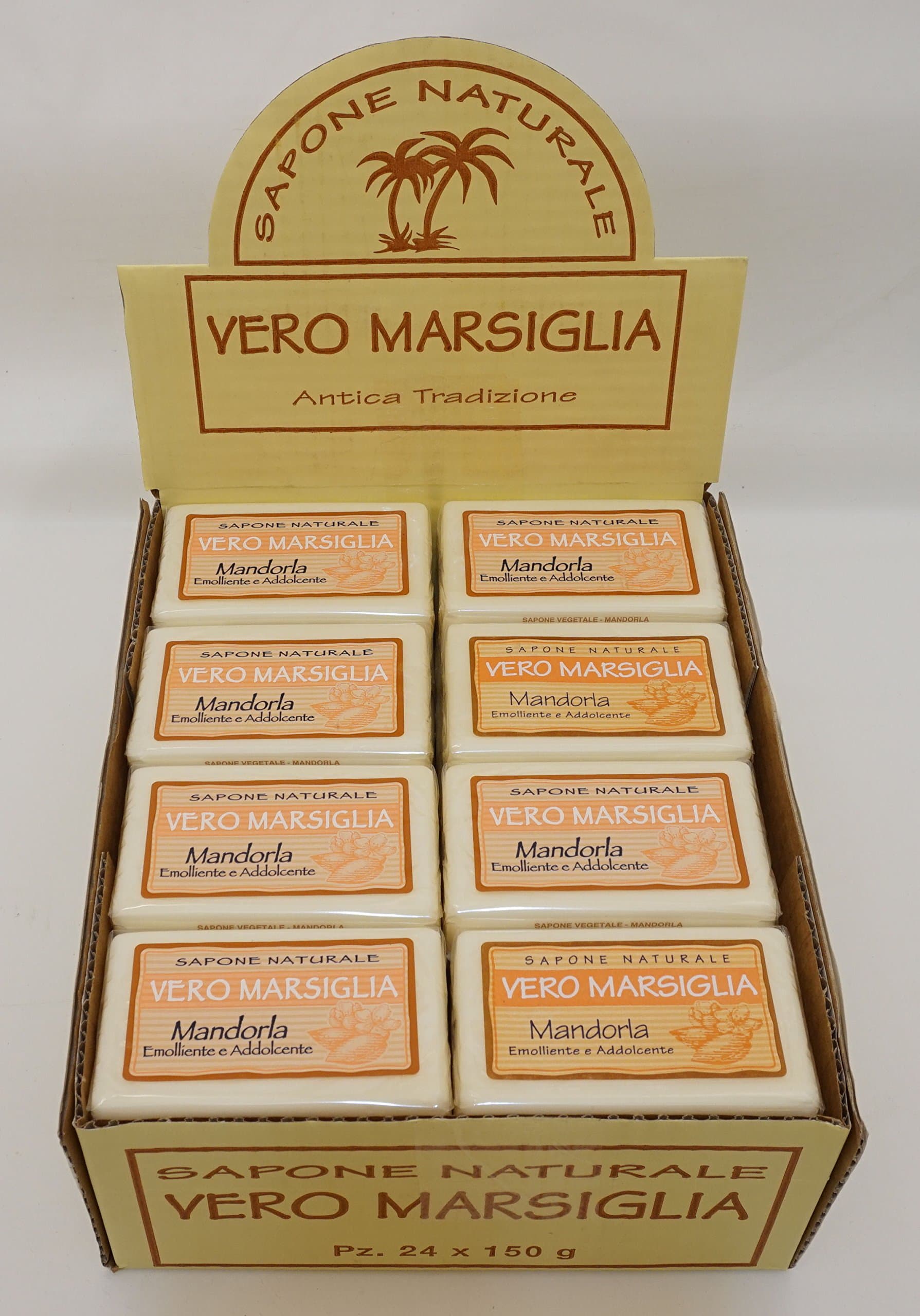 Saponeria Nesti Firenze:"Vero Marsiglia Classico" Natural Soap, Almond Soap 5.29 Ounce (150gr) Packages (Pack of 24) [ Italian Import ]