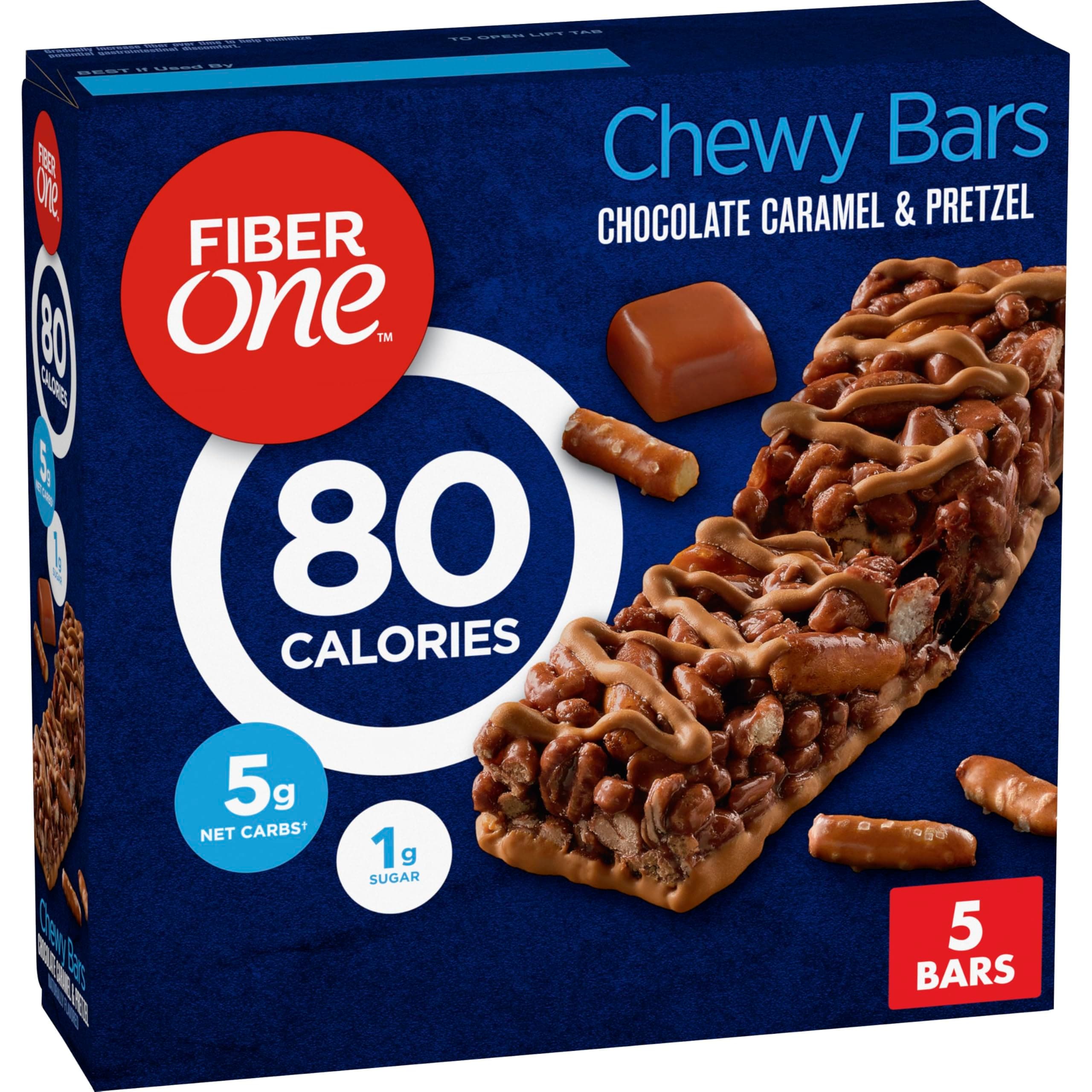 80 Calorie Chewy Snack Bars, Chocolate Caramel and Pretzel, 5 Ct, 4.1 oz