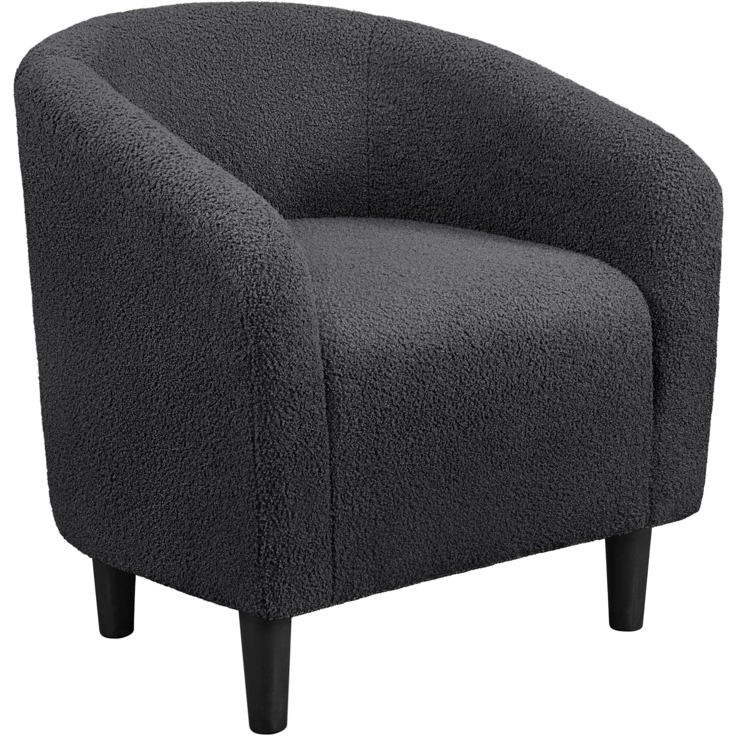 Yaheetech Tub Chair, Accent Chairs for Living Room, Boucle Fabric Armchair, Cozy Barrel Chair with Sturdy Legs for Bedroom/Office/Cafe Bar, Dark Grey