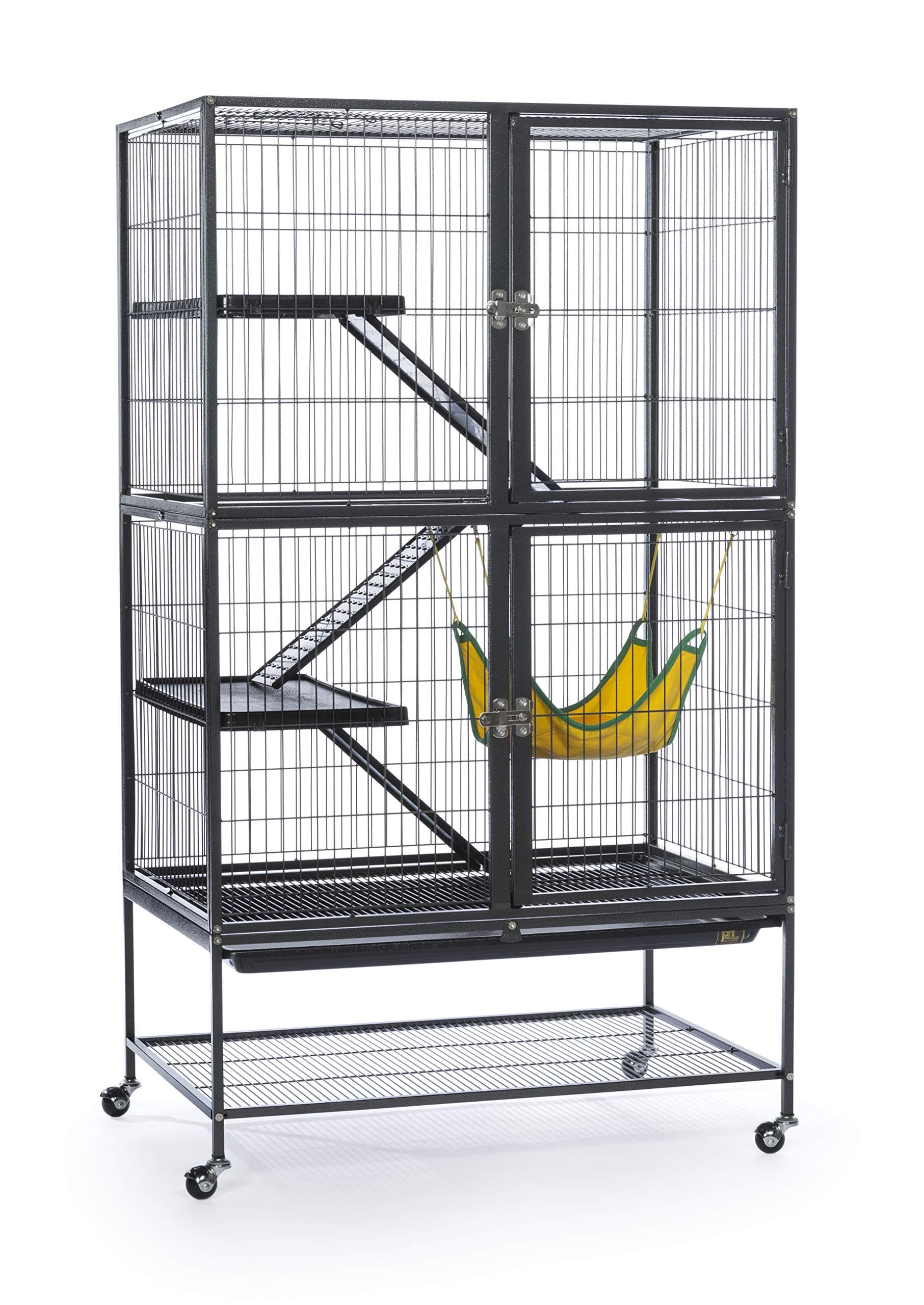 Prevue Hendryx 485 Pet Products Feisty Ferret Home with Stand, Black Hammertone