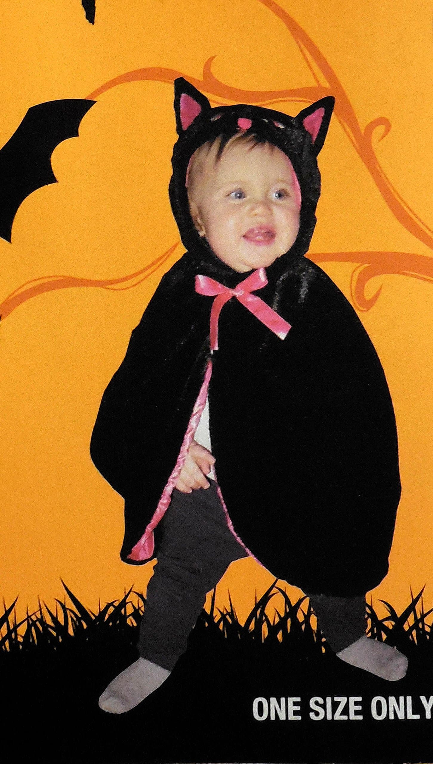 Toddler Hooded Bat Cat Costume Cape 2-4t