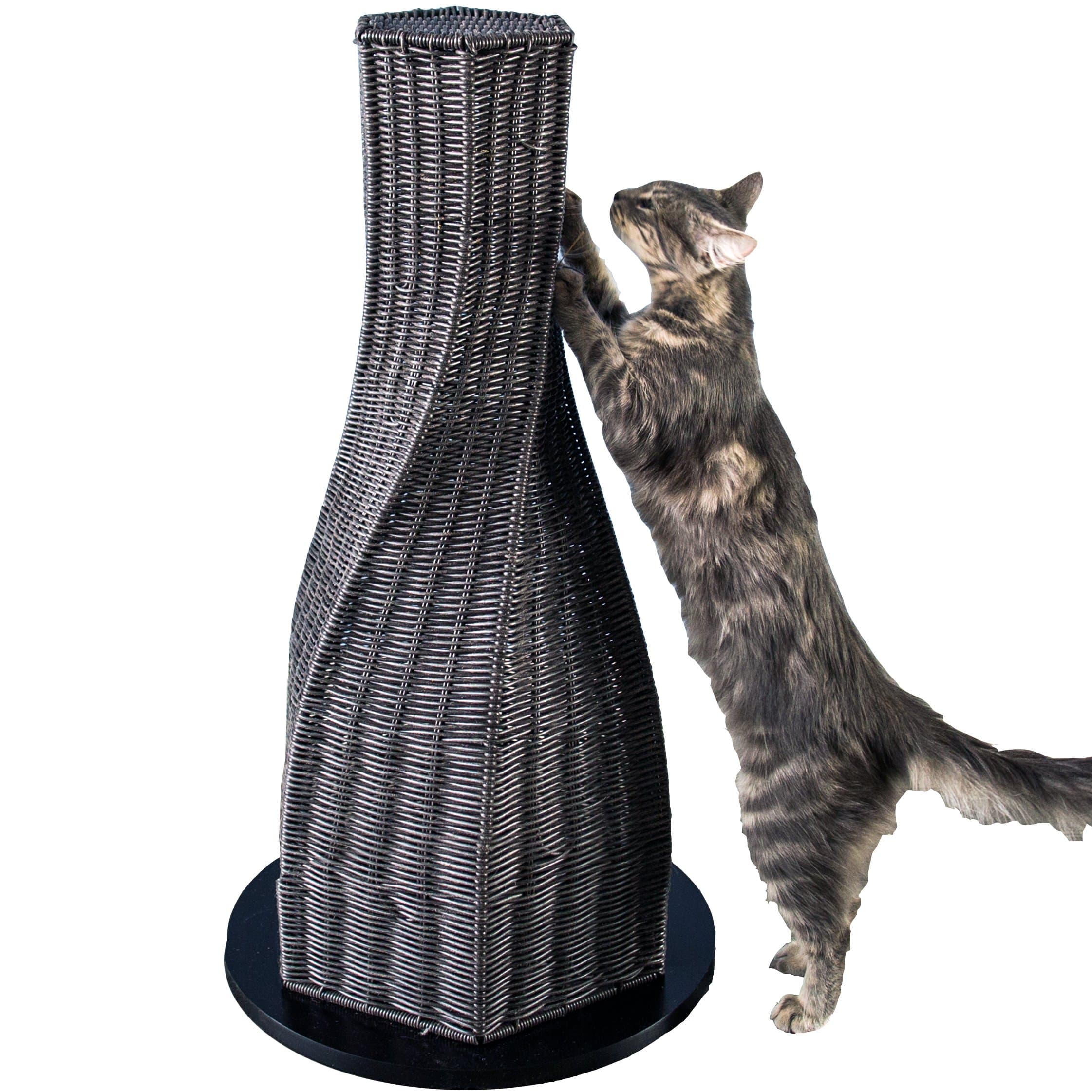 The Refined Feline Everlasting Cat Claw Scratcher, Durable Poly Rattan Tall Cat Scratching Post, Furniture for Cats and Kitten