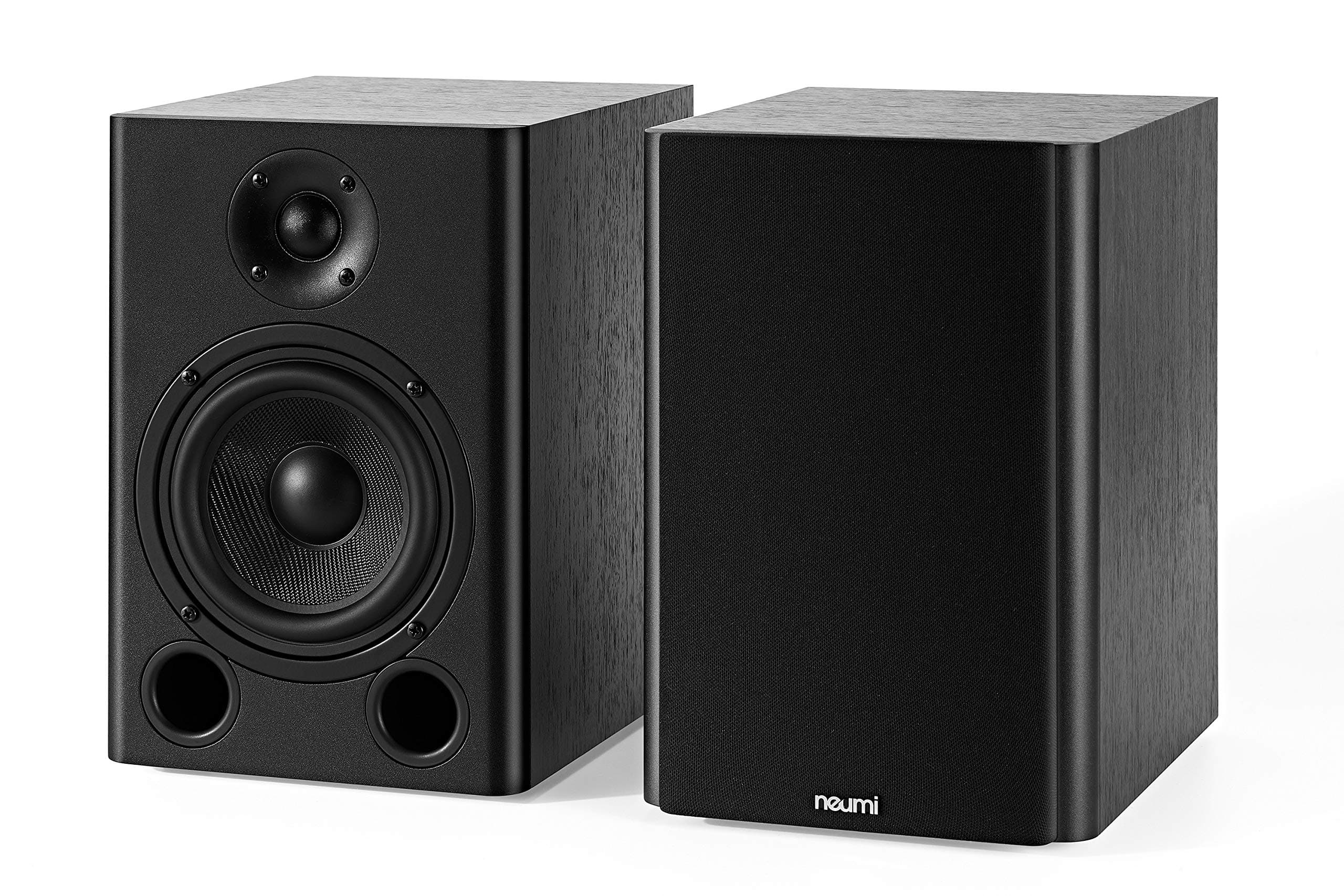 NEUMI BS5 Passive Bookshelf Speakers, 5-Inch Woofer, 1-Inch Tweeter, Dark Wood, 1 Pair