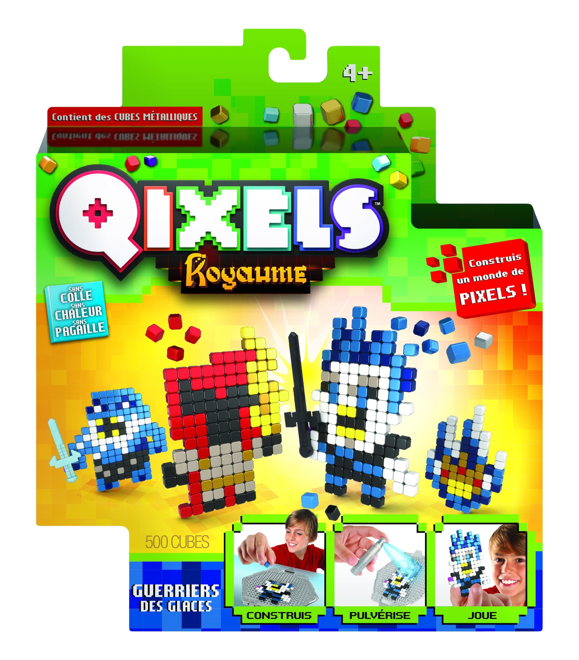 Asmokids Qixels Ringaume – Mini Kit 4 Creations – Ice Warrior Theme Crafts – Boys Game