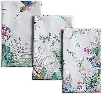 Maison d' Hermine Kitchen Towels Set of 3 100% Cotton 27.50" x 20" Reusable Cloth Tea Dish Towels Absorbent with Hanging Loop for Kitchen Easter Decorations Spring/Summer (Tropiques)