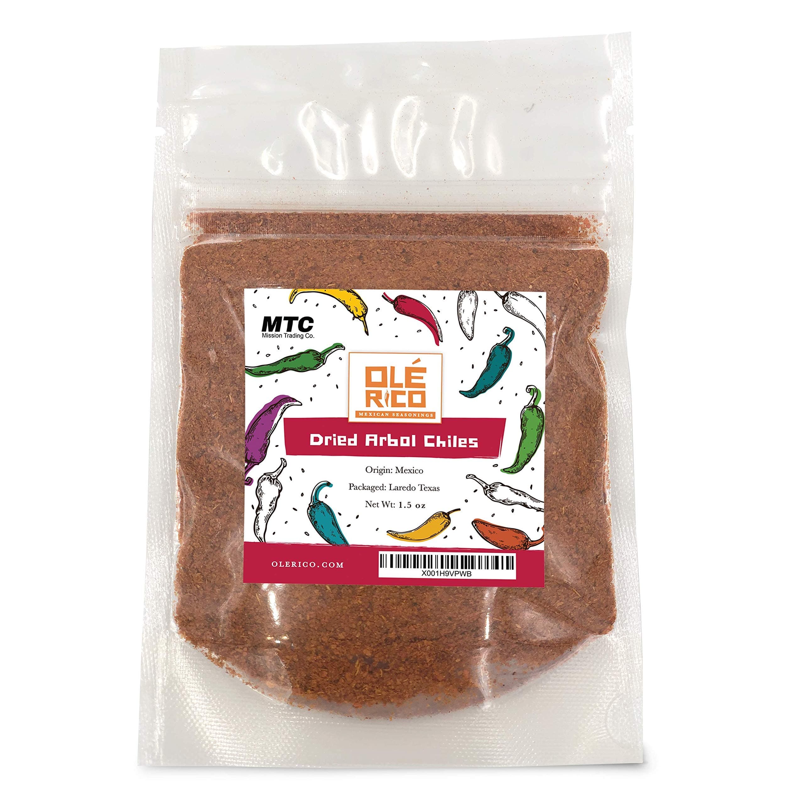 Chile De Arbol Powder Mix 1.5 oz With Red Chili Peppers Great For Mexican Recipes by OLÉ RICO