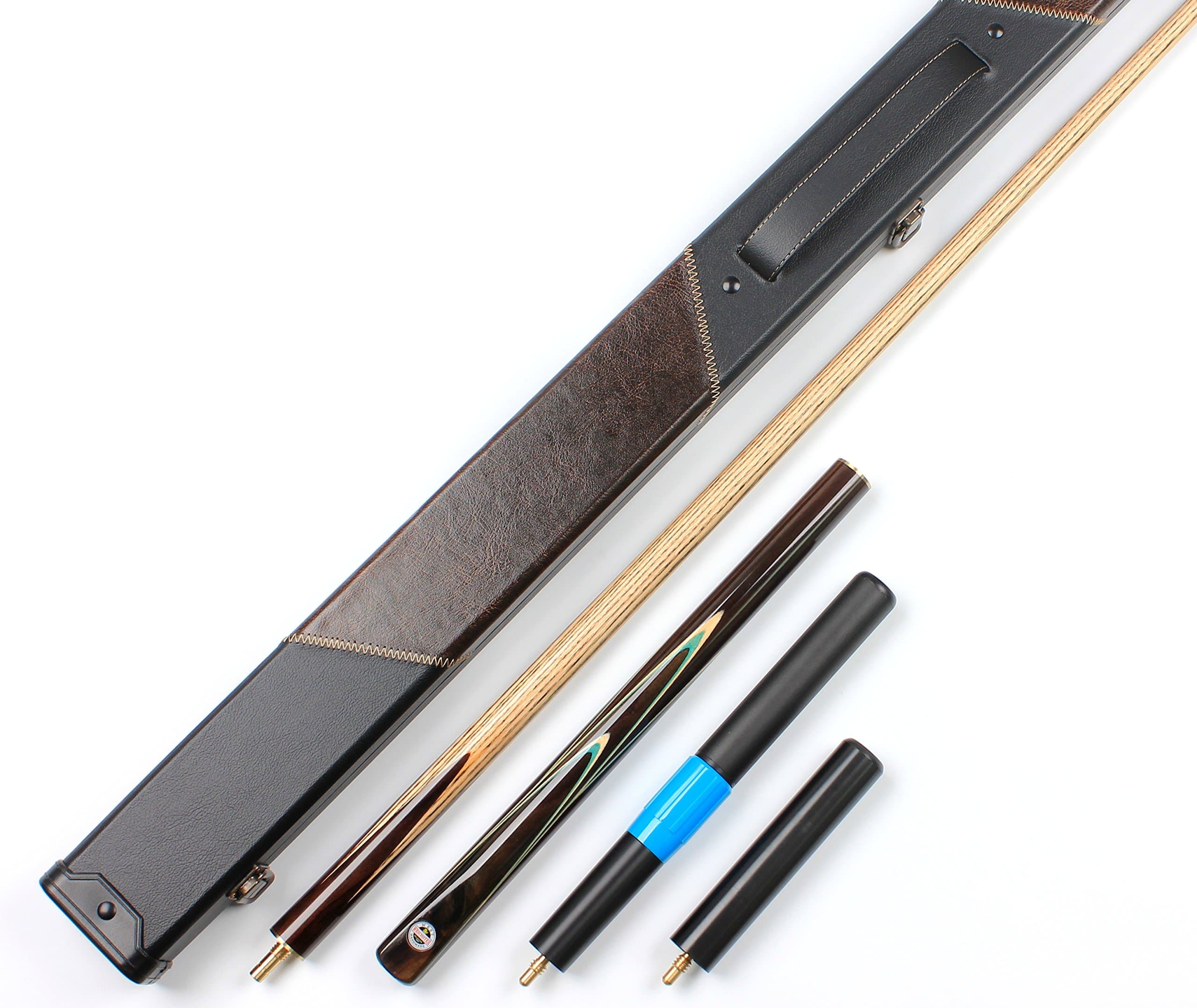 3/4 Snooker Cue Handmade Ash Walnut Wood Pool Cue Case Extension Set