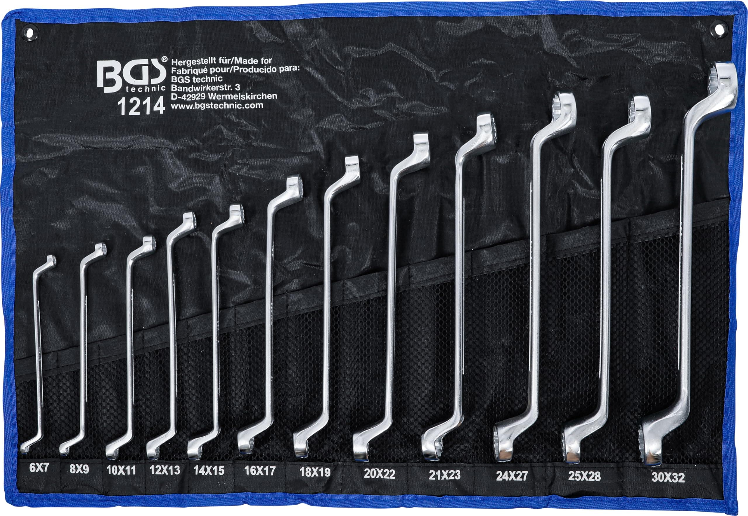 BGS 1214 | Double Ring Spanner Set | offset | 6 x 7-30 x 32 mm | 12 pcs.