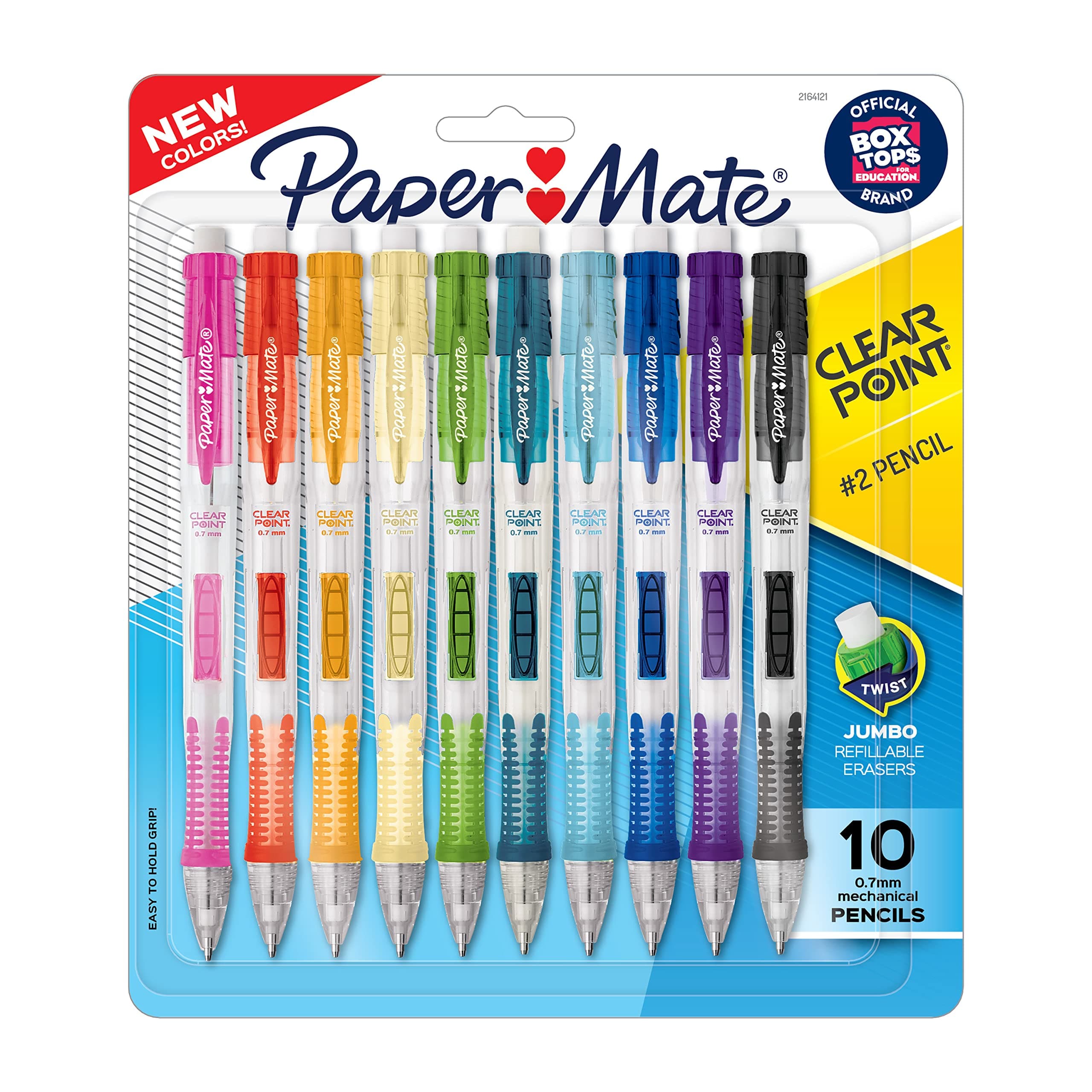 Paper Mate Clearpoint Mechanical Pencils, 0.7mm HB #2 Pencil Lead, 2 Pencils, Assorted Fashion Barrel Colors, 10 Count - Back to School Essentials, Note-Taking, Teacher Supplies