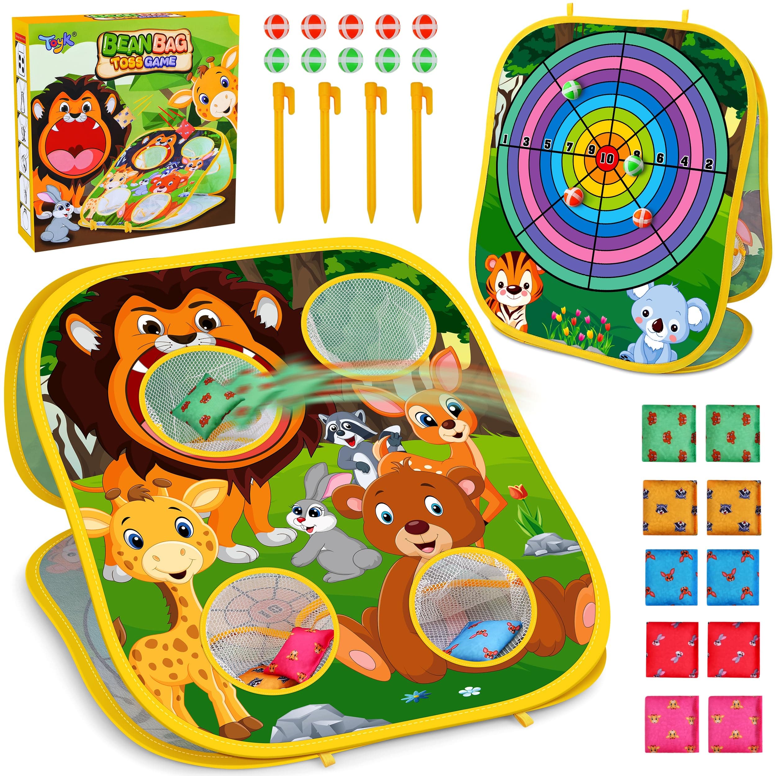 - Animal Bean Bag Toss Game Toy Outdoor Toss Game, Family Party Party Supplies for Kids, Gift for Boys Birthday or Christmas for Toddlers Ages 3 4 5 6 Year Old