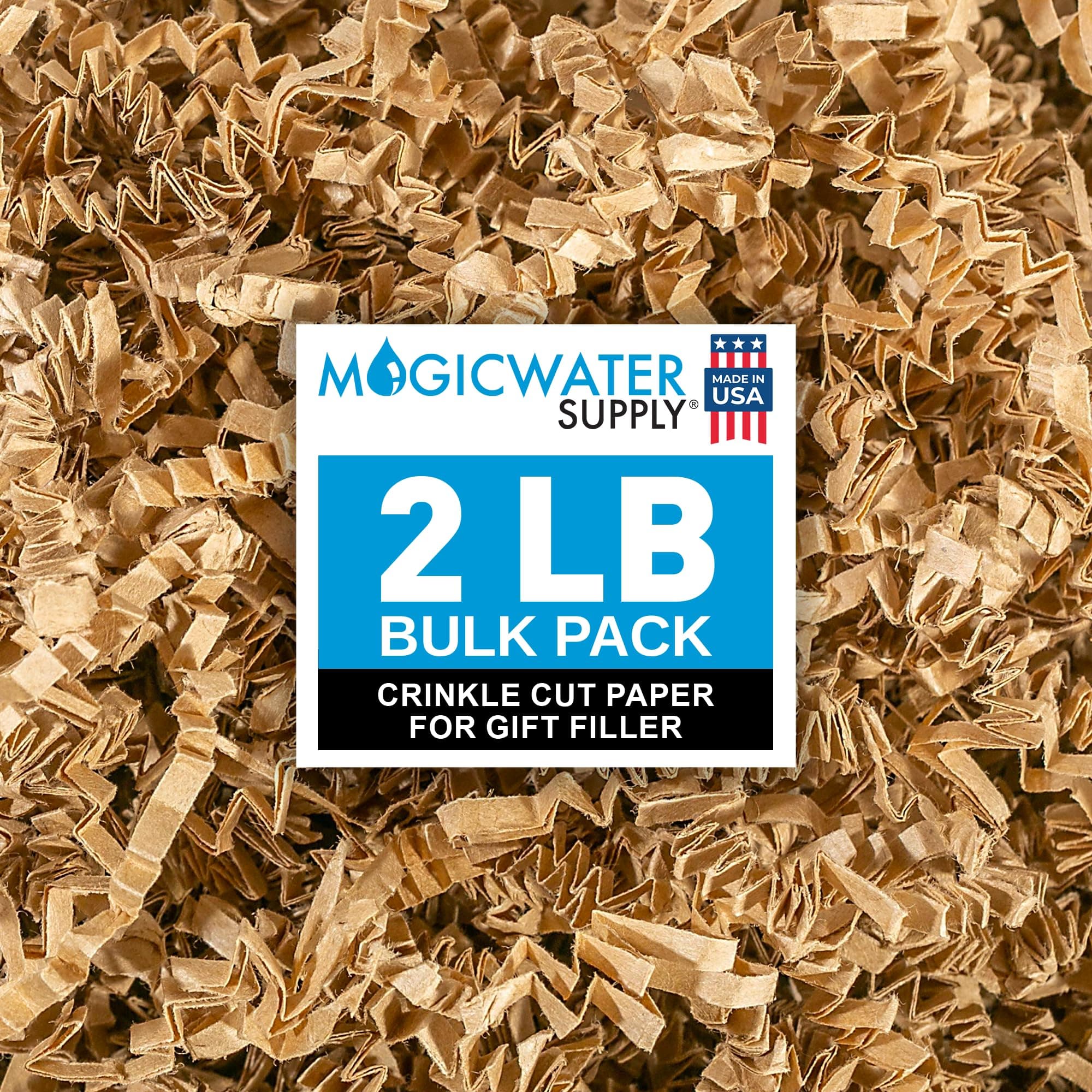 MagicWater Crinkle Cut Paper for Gift Baskets - 2LB Kraft - Perfect for Shredded Paper Filler, Basket Filler, Gift Boxes, Bridesmaid Gifts, Christmas Stuffers & More – Ideal for All Occasions