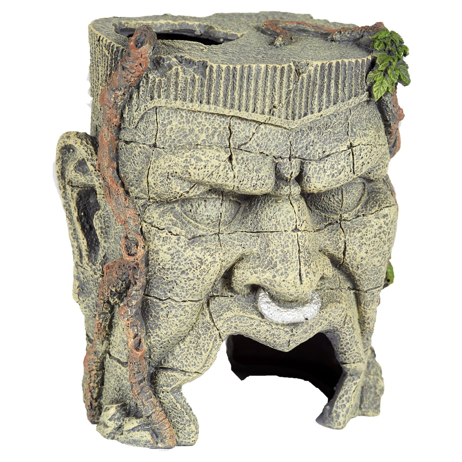 Pet Ting Ancient Face Statue Aquatic Ornament - Aquarium Decoration - Vivarium Decoration