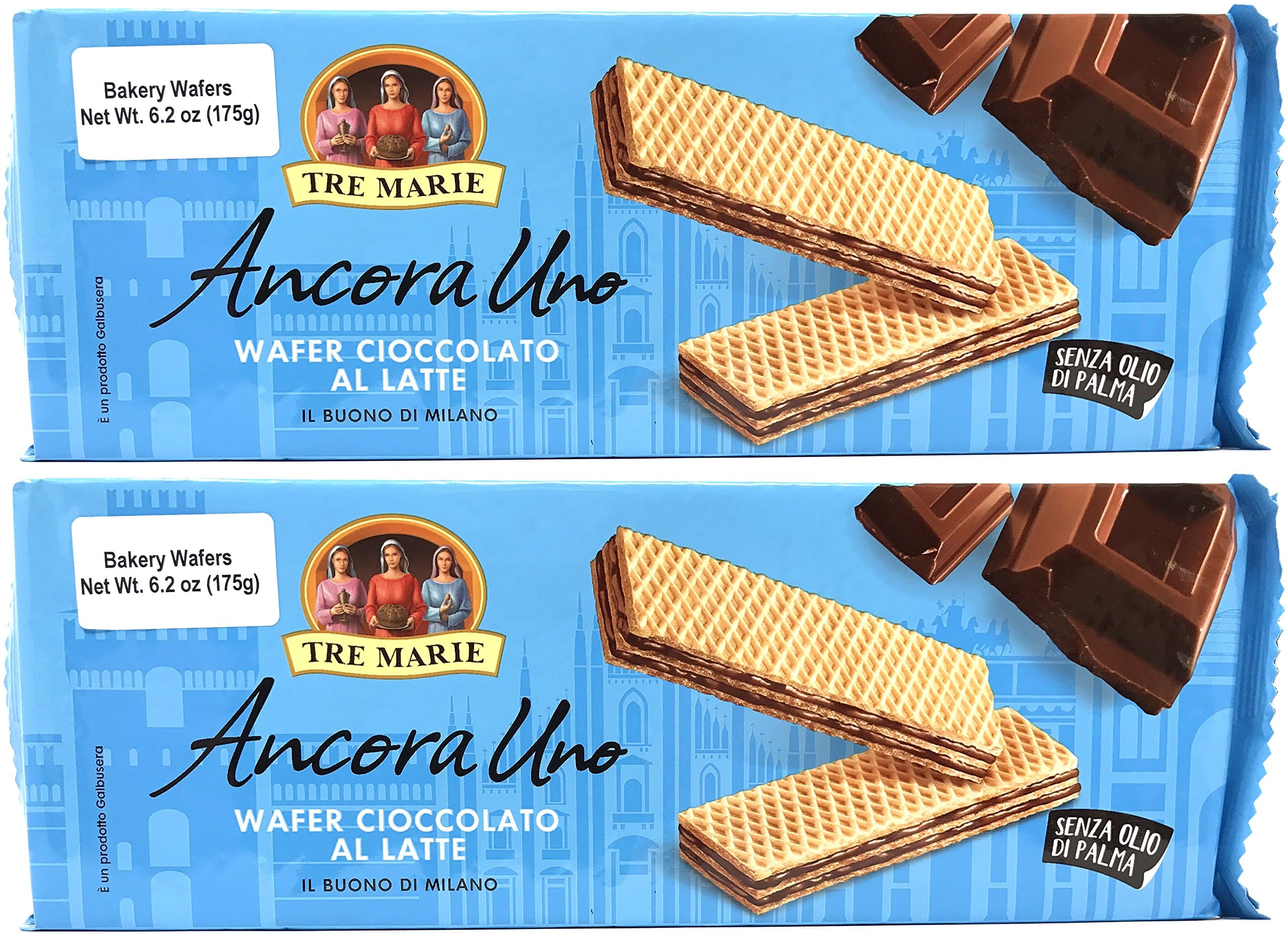 Tre Marie Milk Chocolate Cream Filled Wafer Cookies (Pack of 2)