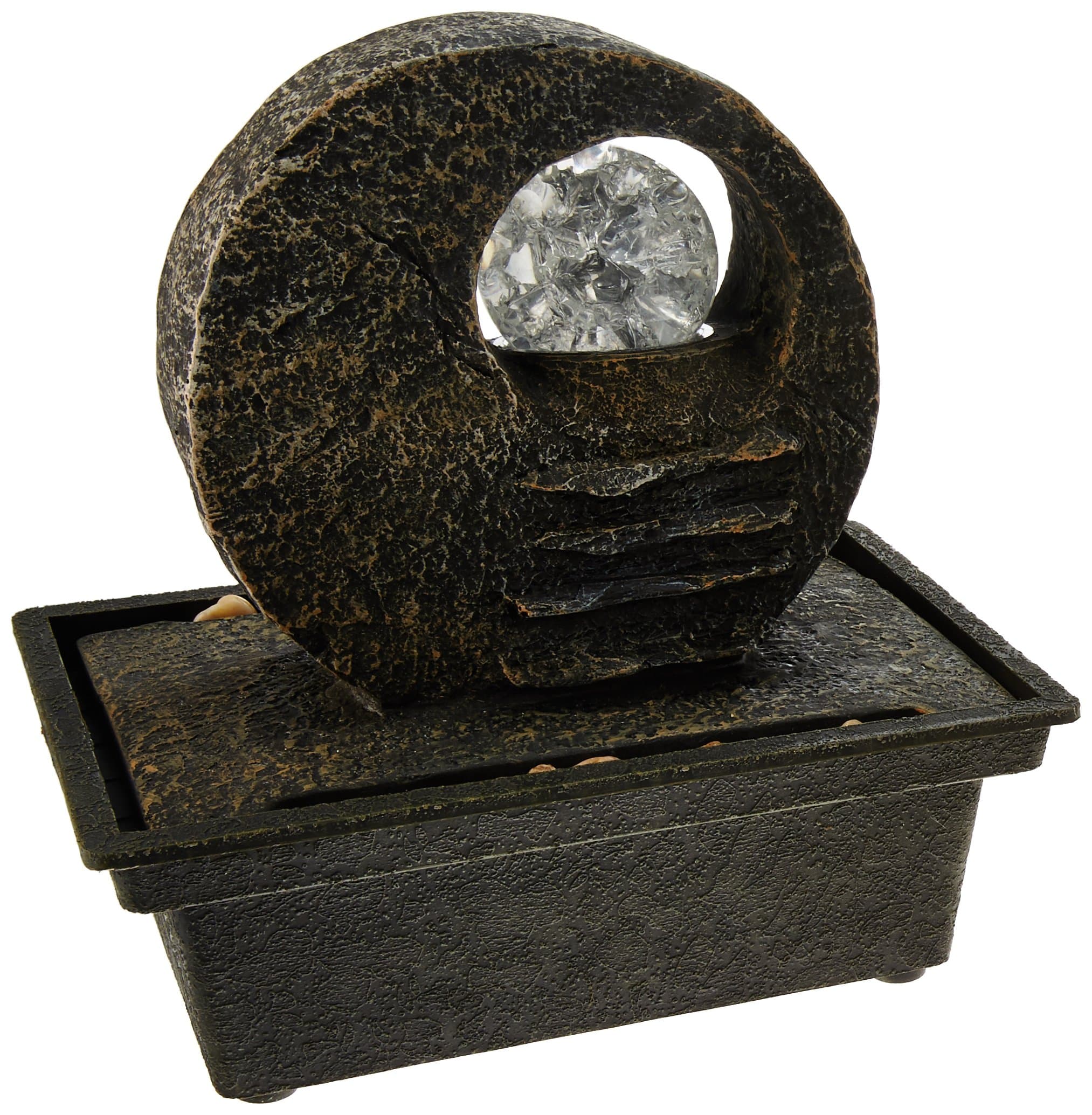 OK Lighting Water Fountain with LED Light, 8.5"