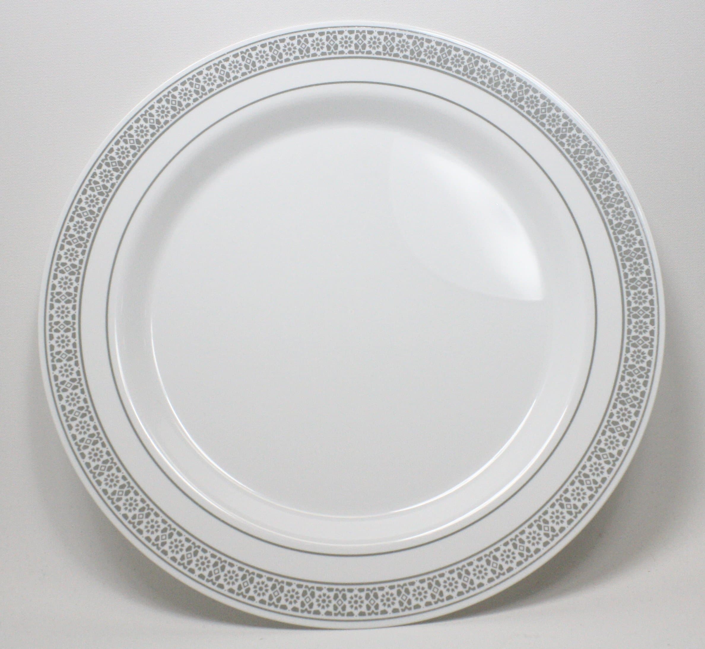 Palatial Silver Dinner Plates - 10.5" (Set of 10)
