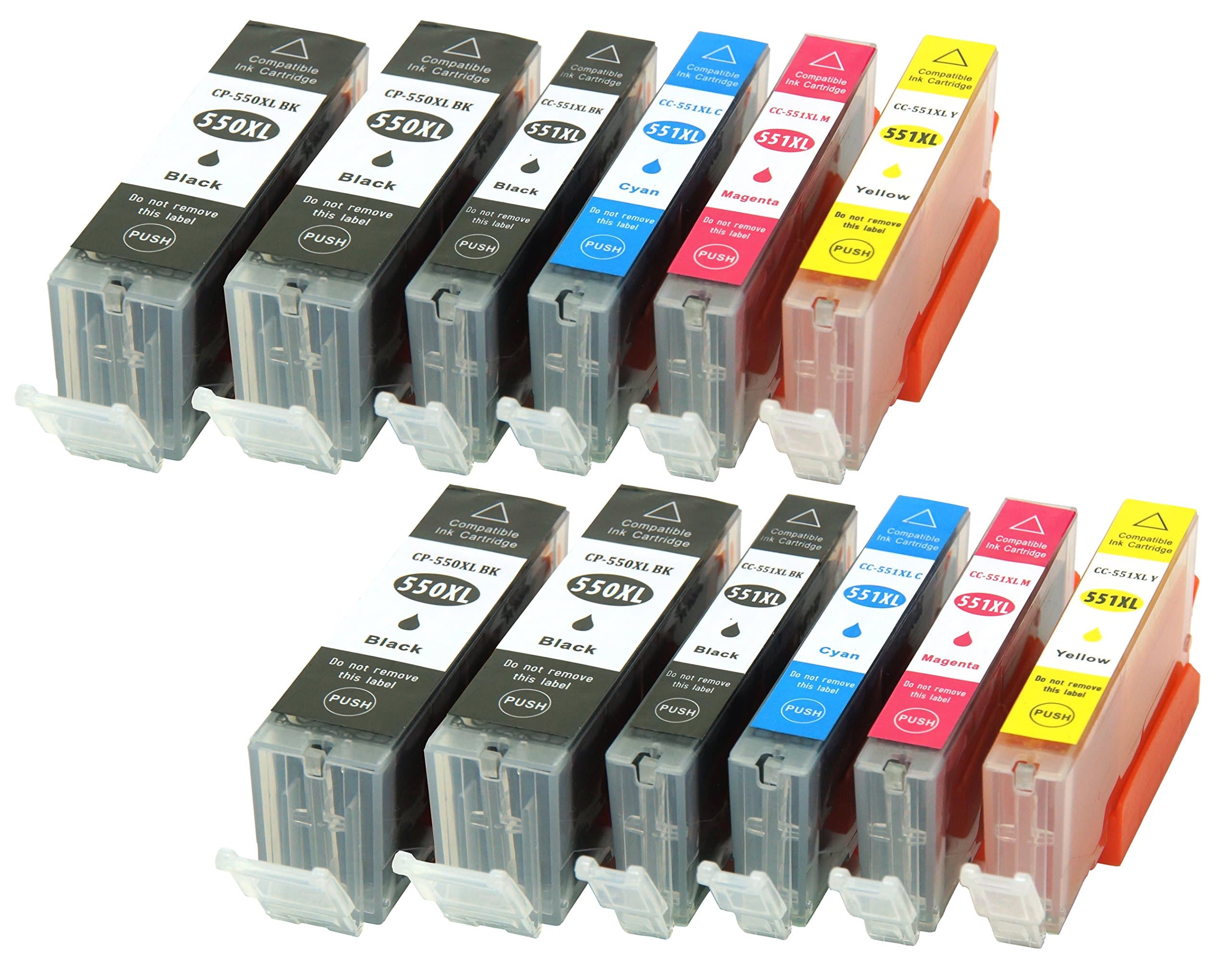 12 cc Series Printer Ink Cartridges for Canon PGI550 With chip and level indicator for Canon Pixma IP7200, IP7250, MG5600 MG5400, MG5500, MG5550, MG5650, MG5655 Compatible With PGI550BK CLI551BK/CLI551 °C/CLI551 M/CLI551Y
