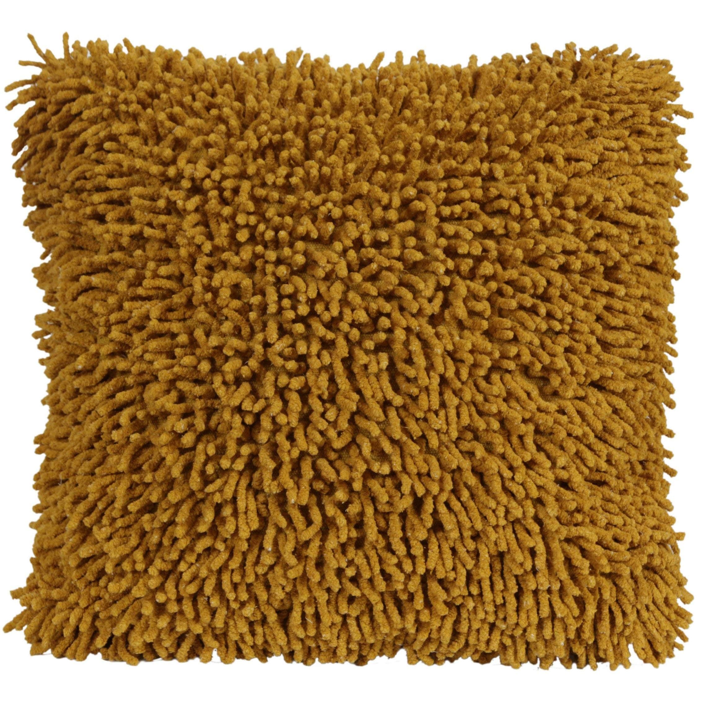 Shagadelic 18" Gold Chenille Twist Shag Pillow