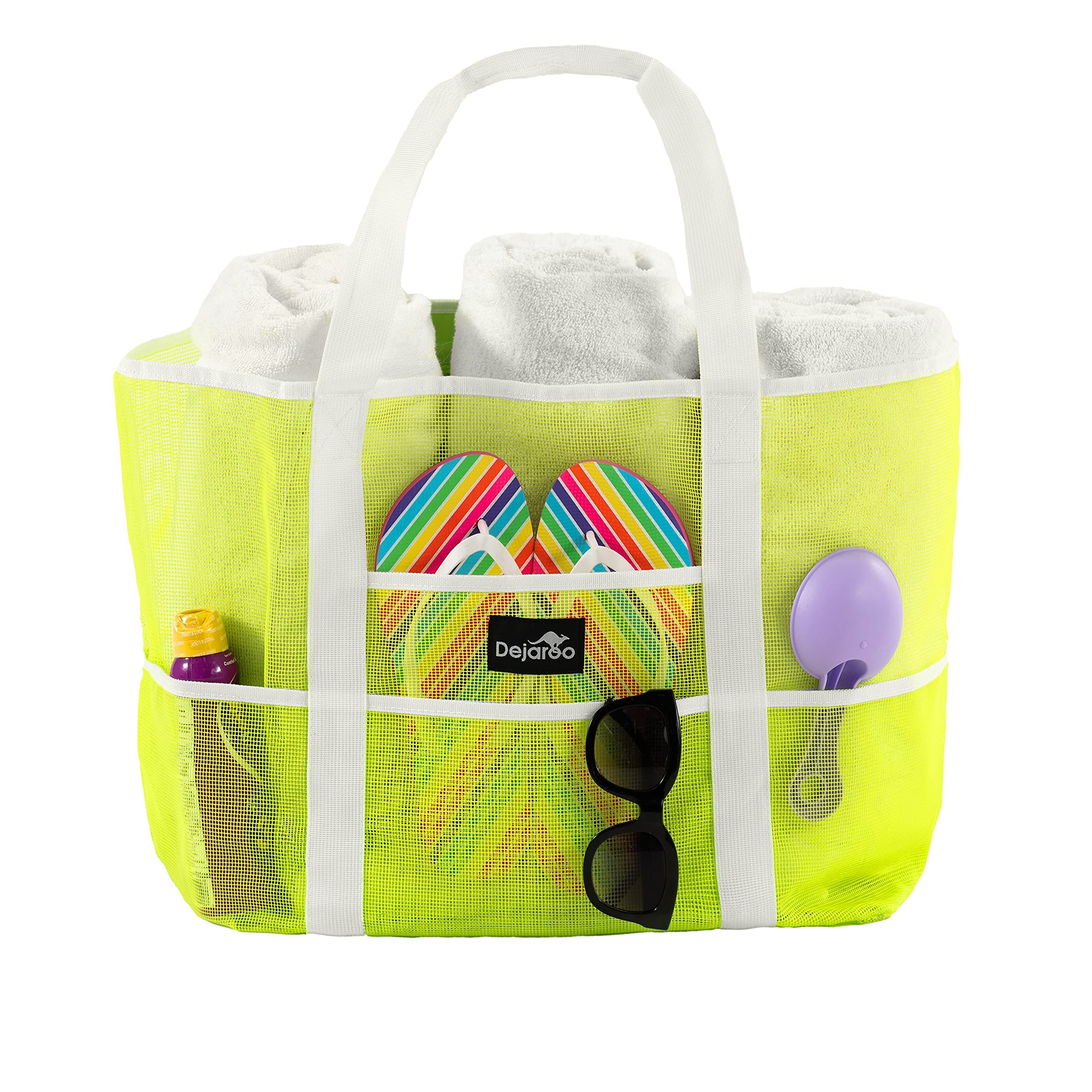 Dejaroo Mesh Beach Bag - Lightweight Tote Bag For Toys & Vacation Essentials