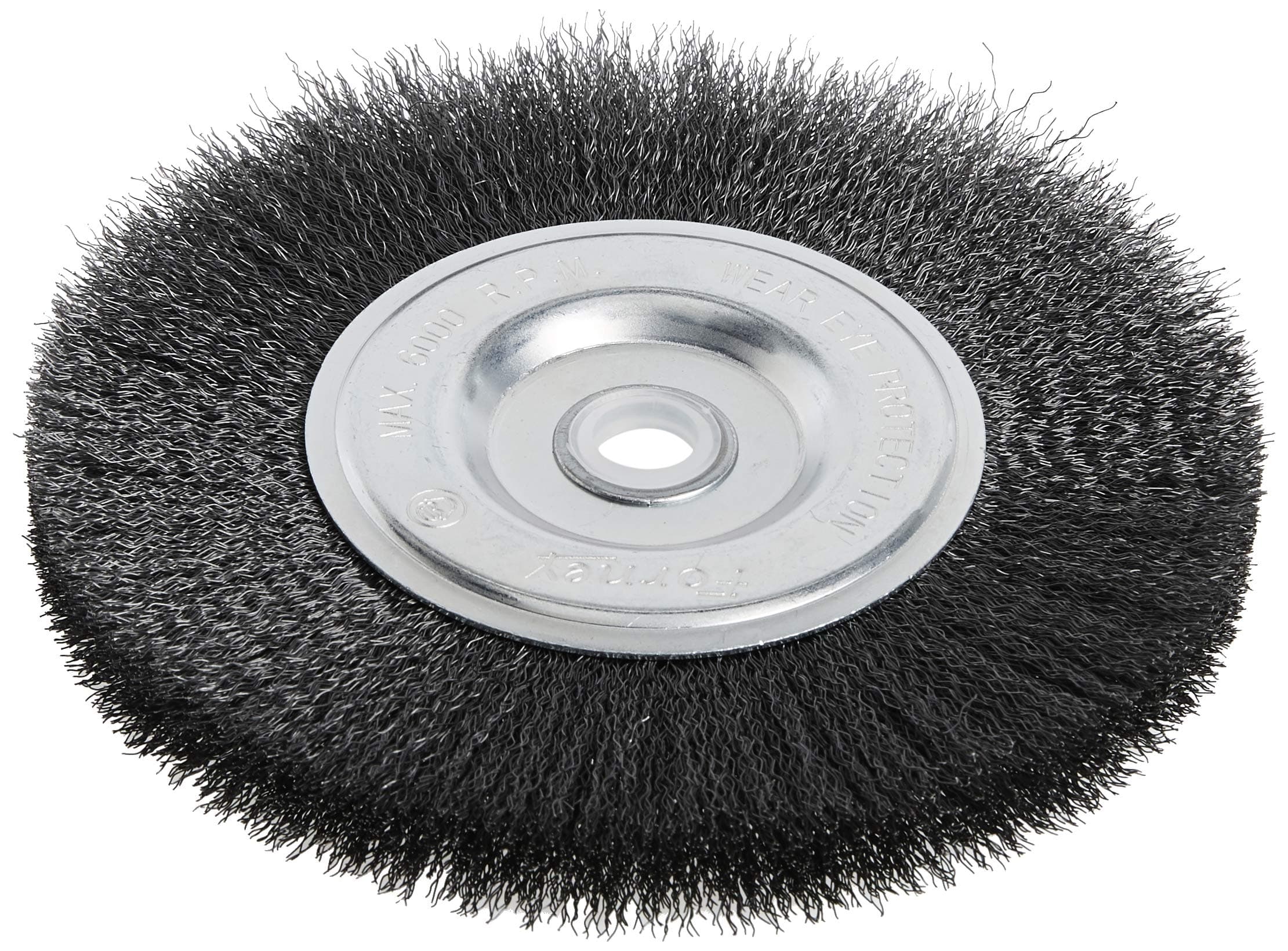 72747 Wire Bench Wheel Brush, Fine Crimped with 1/2-Inch and 5/8-Inch Arbor, 6-inch-by-.008-Inch