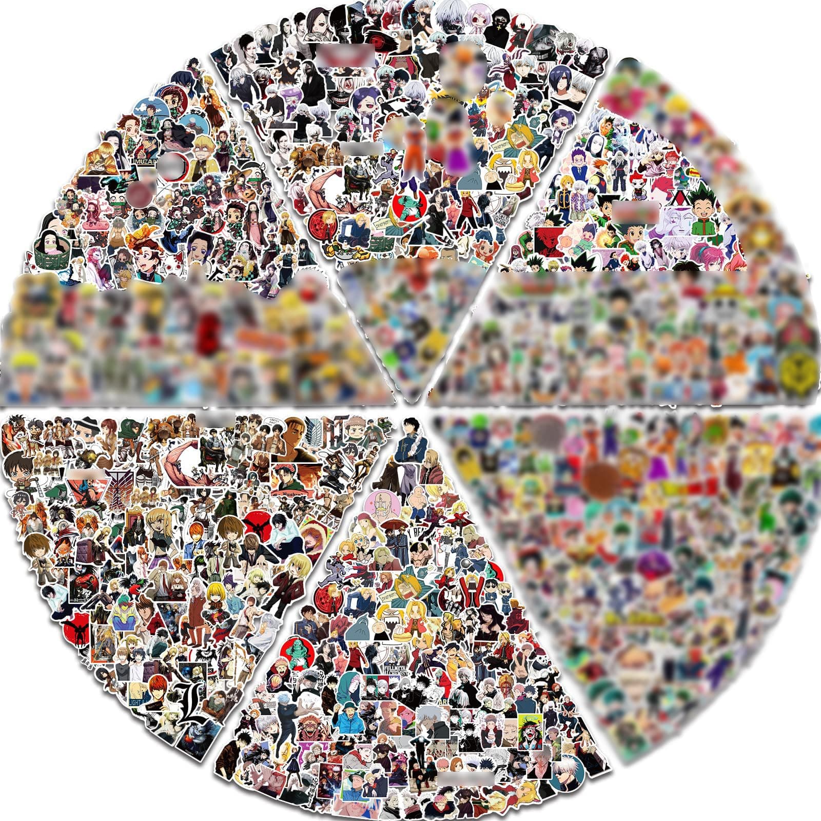 Arme Large Anime Stickers Mixed Pack,600Pcs Mixed With Classic Anime Theme Sticker Pack,Vinyl Waterproof Stickers and Decals for Bottles, Laptops, Skateboards and Notebooks, Stickers for
