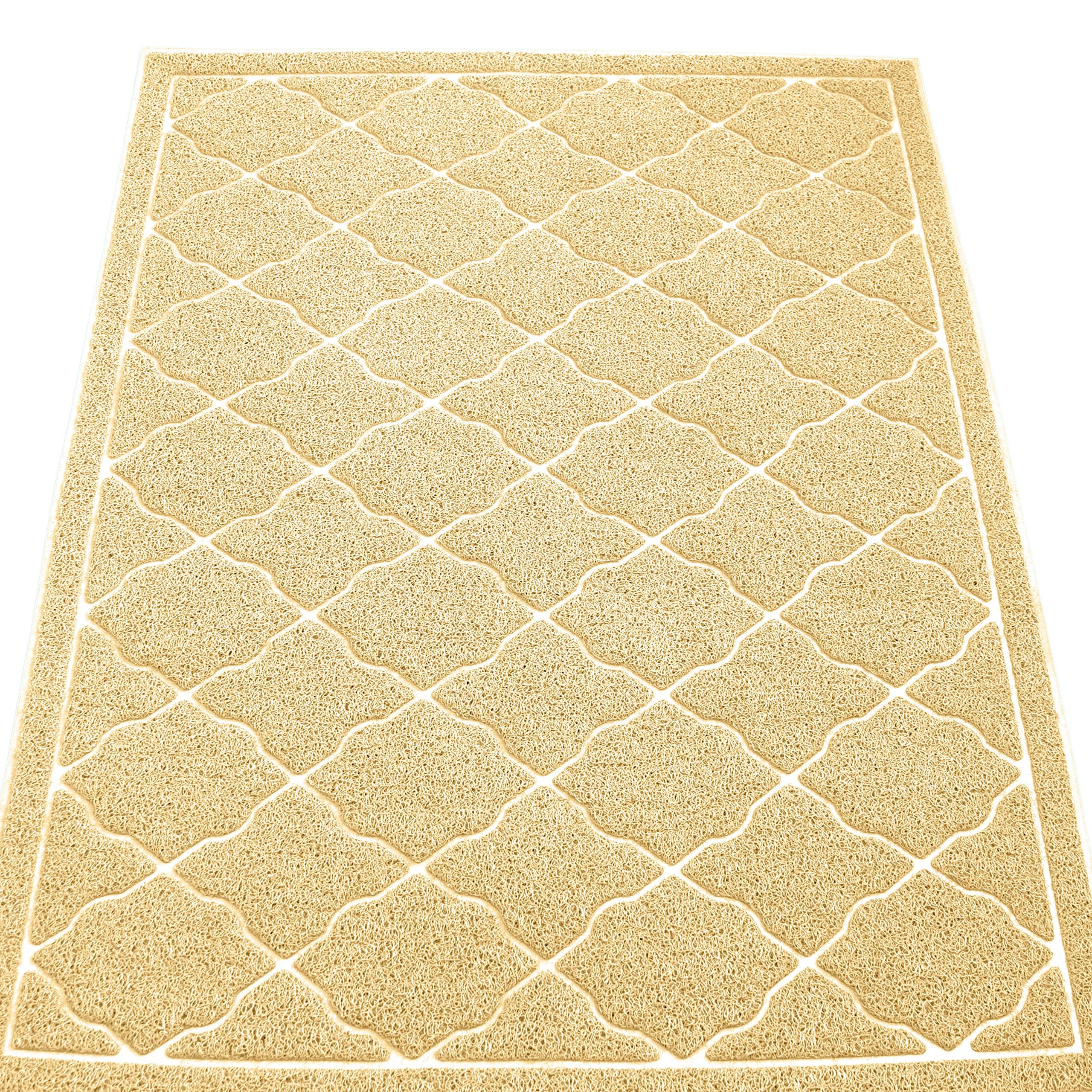 KW Pets Jumbo Size (47x35 in) Cat Litter Mat Non-Toxic, Easy to Clean Cat Litter Tracking - Best Kitty Litter Catcher with Litter Trapping Mesh to Prevent Litter Scatter for Litter Free Floors