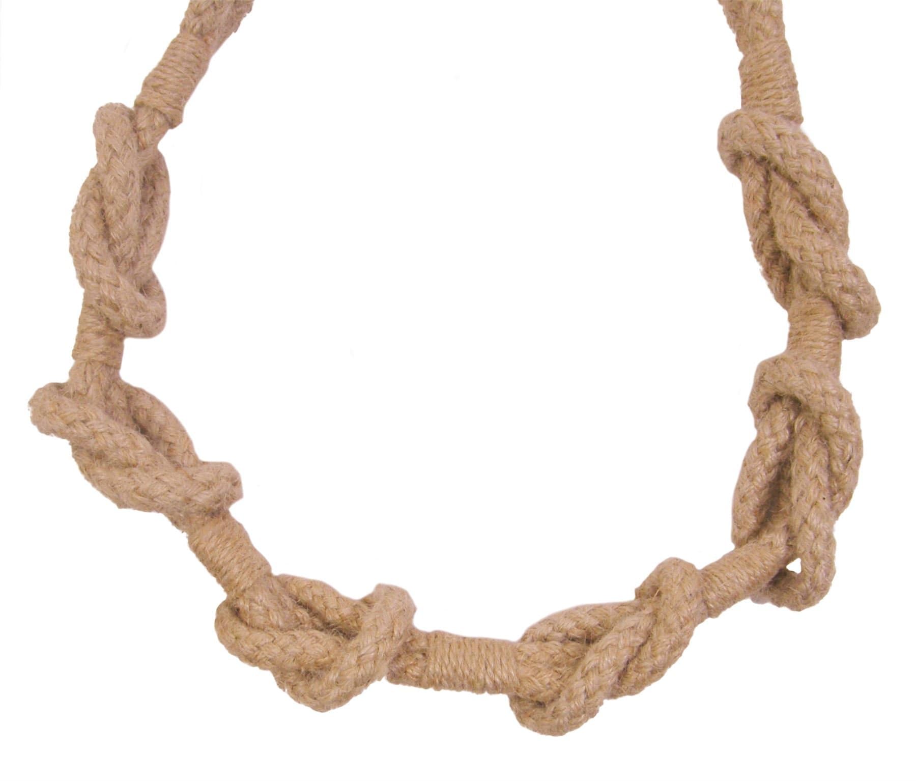 Chain Link Reef Knot Jute Beige Curtain Drape 90CM 35" TIEBACK Hold Back