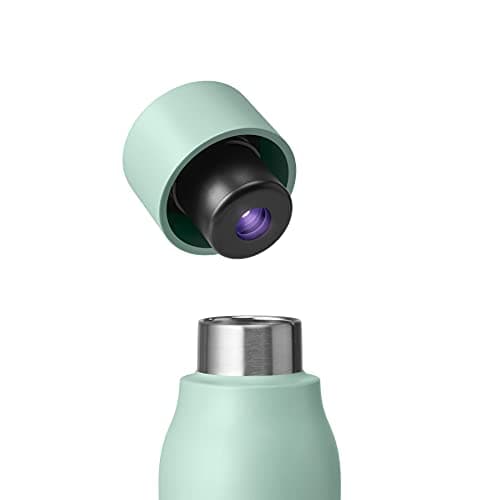 LARQ Bottle PureVis 17 oz - Self-Cleaning and Insulated Stainless Steel Water Bottle with UV Water Purifier and Award-winning Design | Reusable & Travel Friendly, Eucalyptus Green