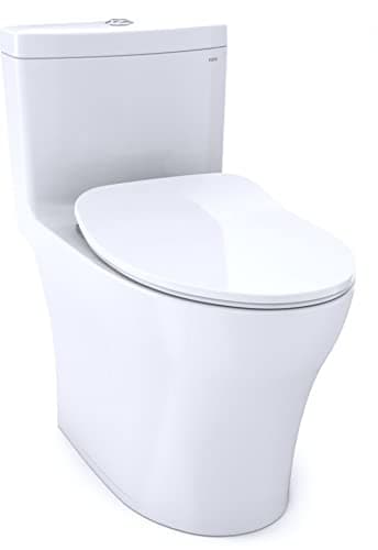 TOTO MS646234CEMFG#01 Aquia IV One-Piece Elongated Dual Flush 1.28 and 0.8 GPF Universal Height, WASHLET+ Ready Toilet with CEFIONTECT, White-MS646234CEMFG, Cotton White