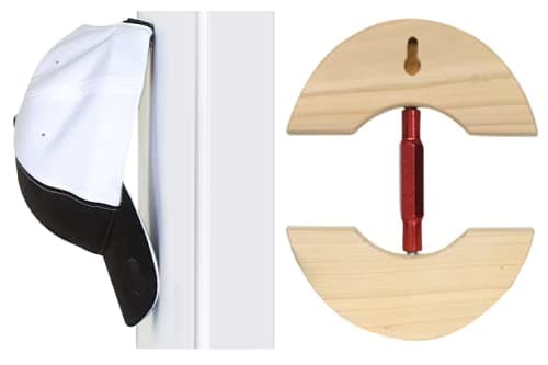 Cedar HAT Stretcher - with Wall Display Hook - ADJUSTS to All hat Sizes - ABSORBS Sweat & Odor - MAINTAINS Your hat’s Shape Red