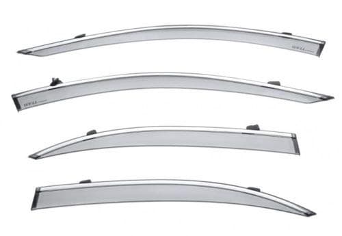 WellVisors Side Window Wind Deflector Rain Guards Visors - for Mercedes Benz E-Class E Class W213 17-Up 2017 2018 2019 with Chrome Trim