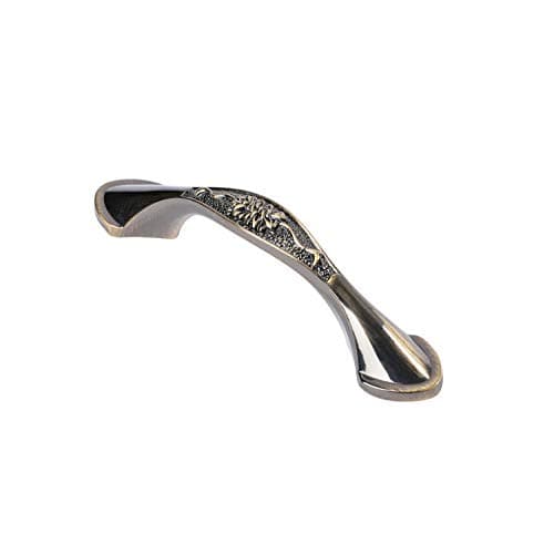 Solid Oil Rubbed Bronze Cabinet Hardware Handle Pull Antique Brass Flower Dresser Wardrobe Pull - 2.52" (64mm) Hole Centers, 3 Pack, Bronze