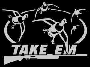 Take Em Duck Hunting Automotive Window Decal Pintail Duck Wall Decal High Quality Adhesive Vinyl
