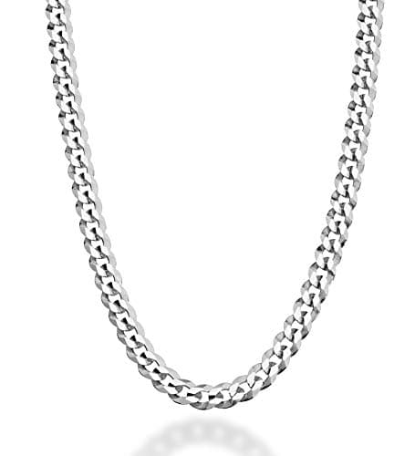 MiaBella Solid 925 Sterling Silver Italian 5mm Diamond Cut Cuban Link Curb Chain Necklace for Women Men, 16"-18"-20"-22"-24"-26"-30"