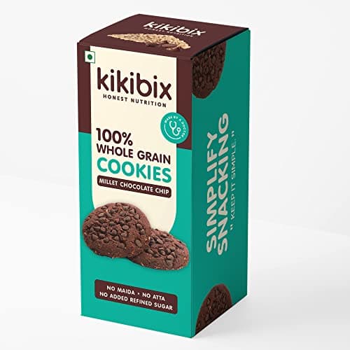Kikibix Ragi Almond + Rich Chocolate Cookies Combo Pack, Digestive Biscuits, Protein-Packed & Multi-Grain, No Maida, No Refined Sugar, 130gm (Pack of 2), 24 Pieces