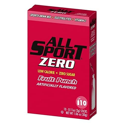 All Sport Zero All Sport ZERO Sticks, Low Calorie, ZERO Sugar, Electrolyte Sports Drink Mix, Vending Pack Fruit Punch, Pack of 10 Vending Pack