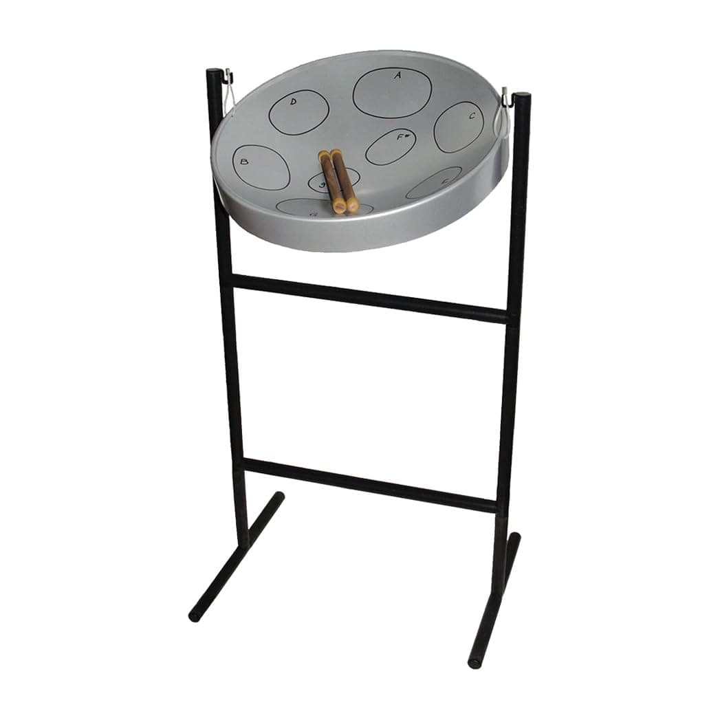 Jumbie Jam Authentic Steel Drum Steel Finish with Tube Floor Stand