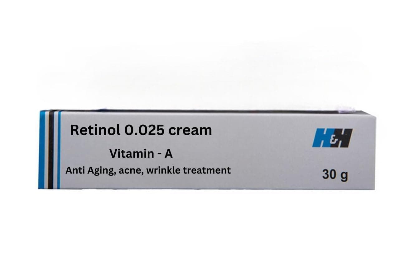 Retinol Cream 0.025 Vitamin A Repairs Fine Lines & Wrinkles, Scar Treatment, Age and Sun Spots, Anti-Aging Formula, 30g