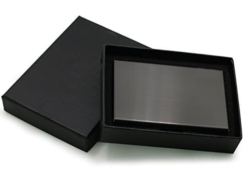 RFID Stainless Steel Wallet Credit Card Holder Protector Wallet Blocks Identity Thieves & Electronic Pickpockets (Black Stainless )