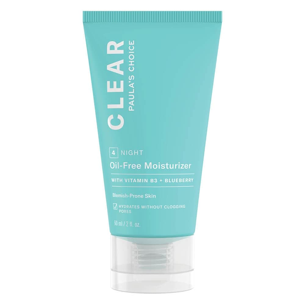 CLEAR Oil Free Moisturiser - Lightweight Hydrating Night Cream - Reduces Blackheads & Enlarged Pores - Suitable for Acne Prone Skin - with Niacinamide - Combination to Oily - 60 ml