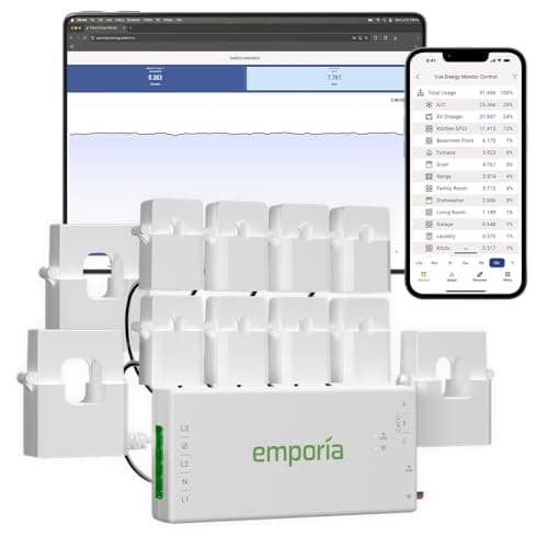 Emporia Vue 3 Commercial 3-Phase Smart Energy Monitor - Business and Home Automation Device with Real Time Electricity Usage Monitor, Power Consumption Meter, Solar and Net Metering