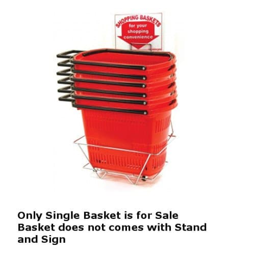 Easy-Pull Rolling Shopping Basket in Red - 19 L x 12.25 W x 13.25 D Inches