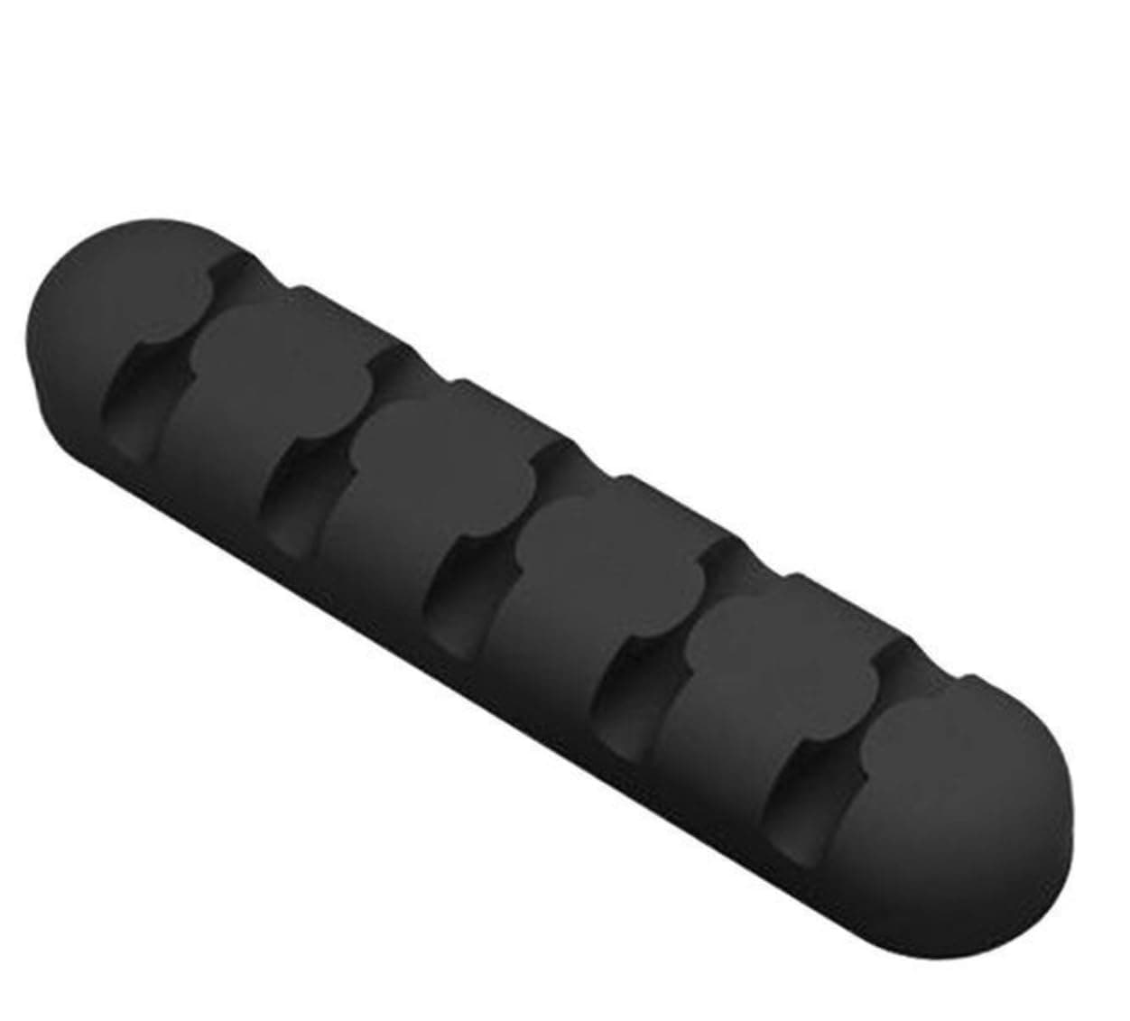 Pack of 2 Cable Clips Holder, 5 Slots Silicone Desktop Cable Organizer Appropriate for Management of Charging Cables, USB Cables and Power Cord – Black
