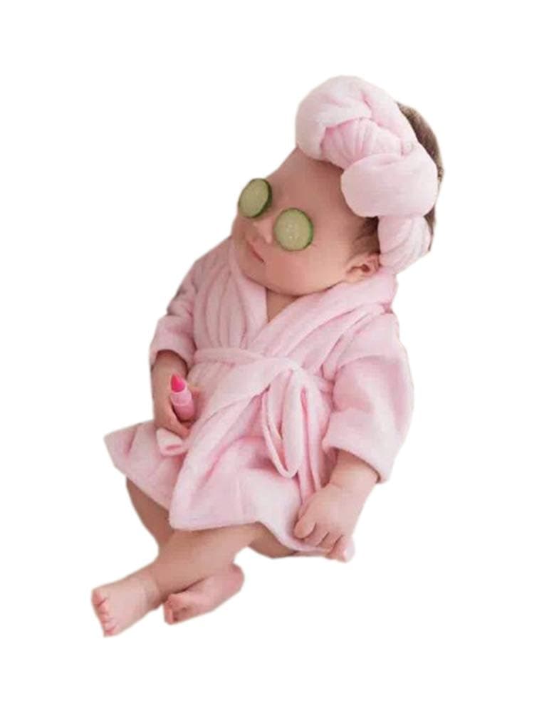 Newborn Monthly Baby Photo Props Bathrobes with Towel Sets for Boys Girls Photography Clothes Set