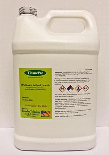Tissue Pro - 10% Neutral Buffered Formalin (NFB) Ready-to-Use Histological Tissue Fixative, Formaldehyde Wet Specimen Preservation, Research, 1 Gallon
