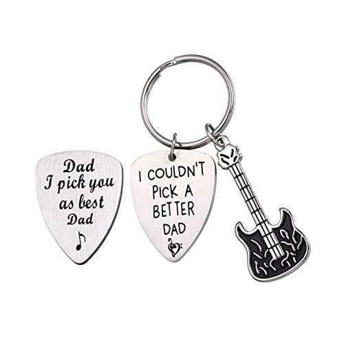 Guitar Pick Keychain Musician Gift I Couldn't Pick a Better Dad for Men (DAD) …