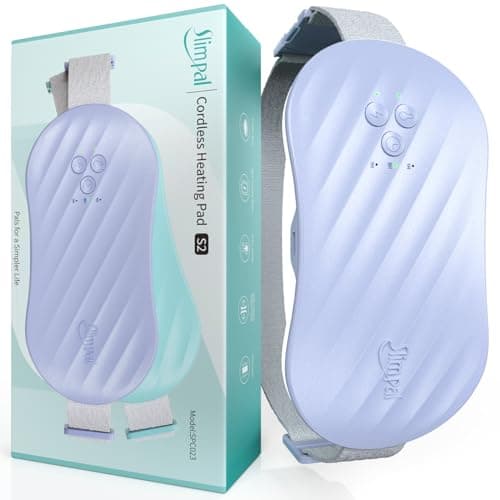 Slimpal Heat Pads for Period Pain Relief, Portable Electric Heating Pad for Menstrual Cramp Relief, Cordless Heat Pad for Back, Belly, Stomach, Stocking Stuffers Christmas Gifts Her Women, Violet S2