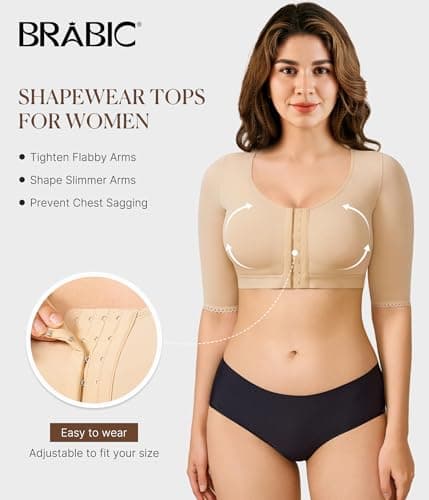 BRABIC Shaper Tops for Women Arm Compression Post Surgery Front Closure Bra Tank Top Shapewear