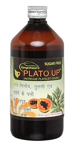 Gangeshwari Herbals Plato Up Syrup | Ayurvedic Juice for Platelet Count & Immunity Support | No Added Sugar | 400ml (Pack of 1) | Enriched with Fresh Papaya Leaf Juice, Giloy & Beneficial Herbs | Boosts Immunity Against Various Diseases